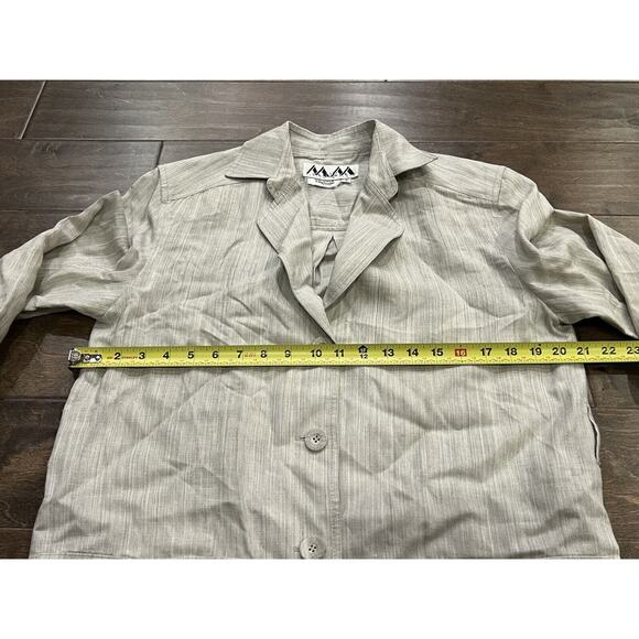 Vintage KRIZIA Womens Gray Button Up Blazer Shoulder Pads Jacket Size 4 USA - Picture 8 of 8